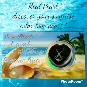 Real PEARL & Sea Shell Cage Pendant with Necklace Chain. Jewelry Love Pearl.